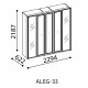 Пятистворчатый распашной шкаф для одежды и белья с зеркалом в спальню Алегро ALEG-33