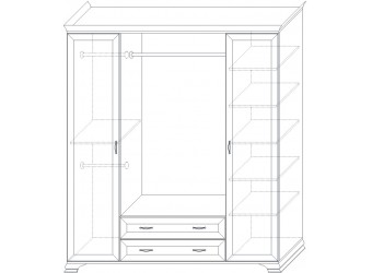 Шкаф Сиена 4-х дверных (Бодега Белый)
