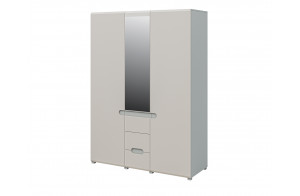 Трехстворчатый шкаф для одежды и белья с зеркалом в спальню Леонардо МН-026-08-С1